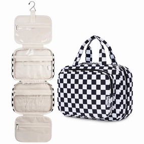 Hanging Toiletry Makeup Bag For Travel Checkered Save Today Only Todays Trending Deals