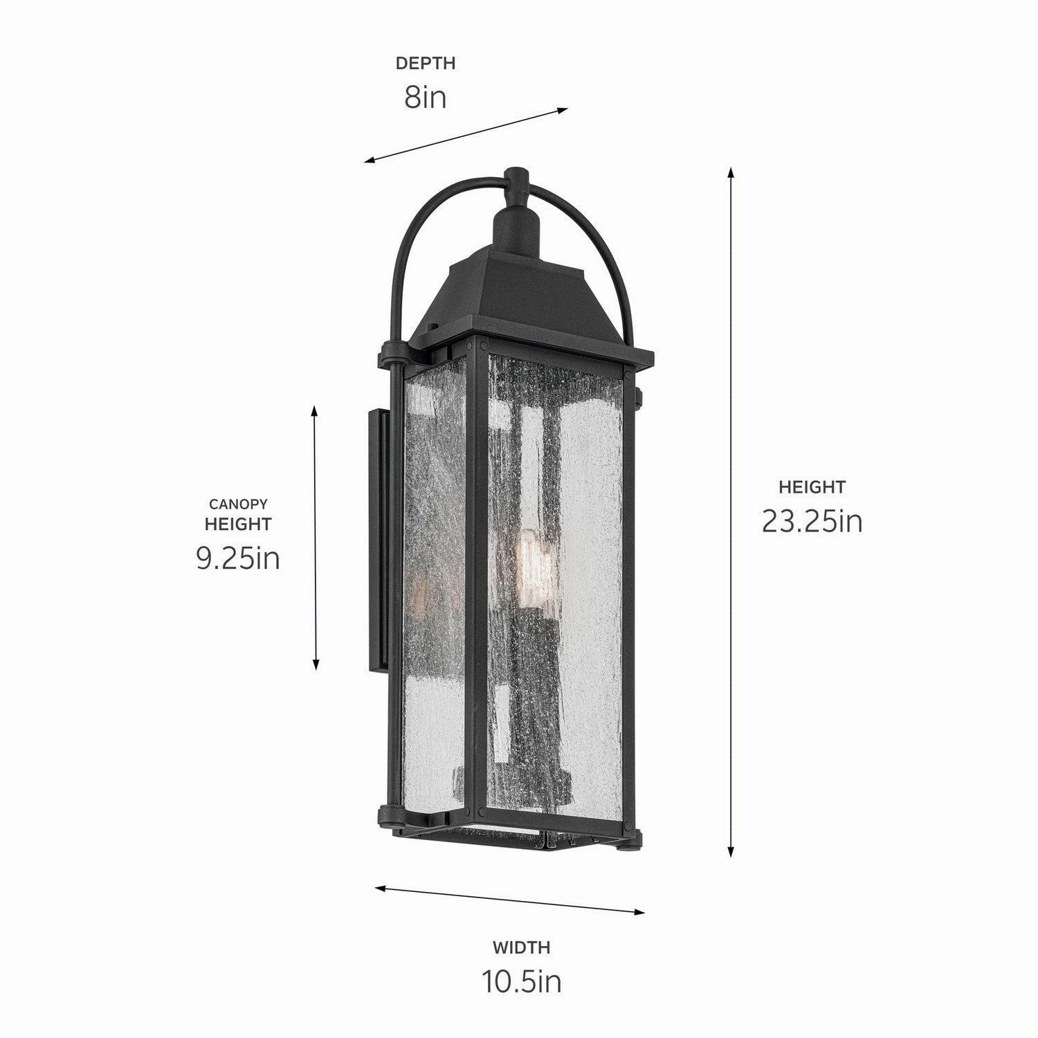 Harbor Row Three Light Outdoor Wall Mount Textured Black