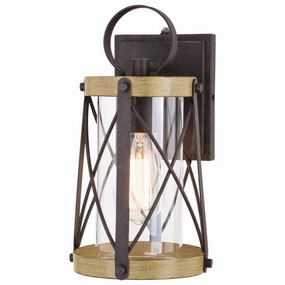 Harwood One Light Outdoor Wall Mount Oxidized Iron and Burnished ElmOutdoor wall sconces with motion sensor