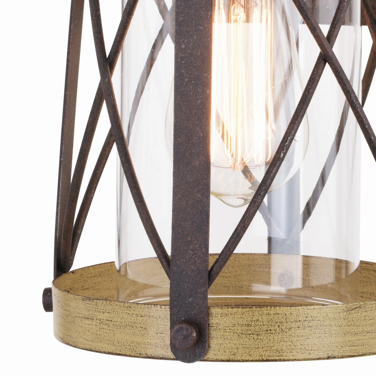 Harwood One Light Outdoor Wall Mount Oxidized Iron and Burnished Elm