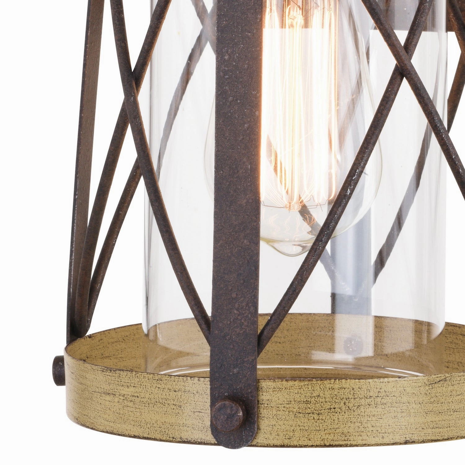 Harwood One Light Outdoor Wall Mount Oxidized Iron and Burnished Elm
