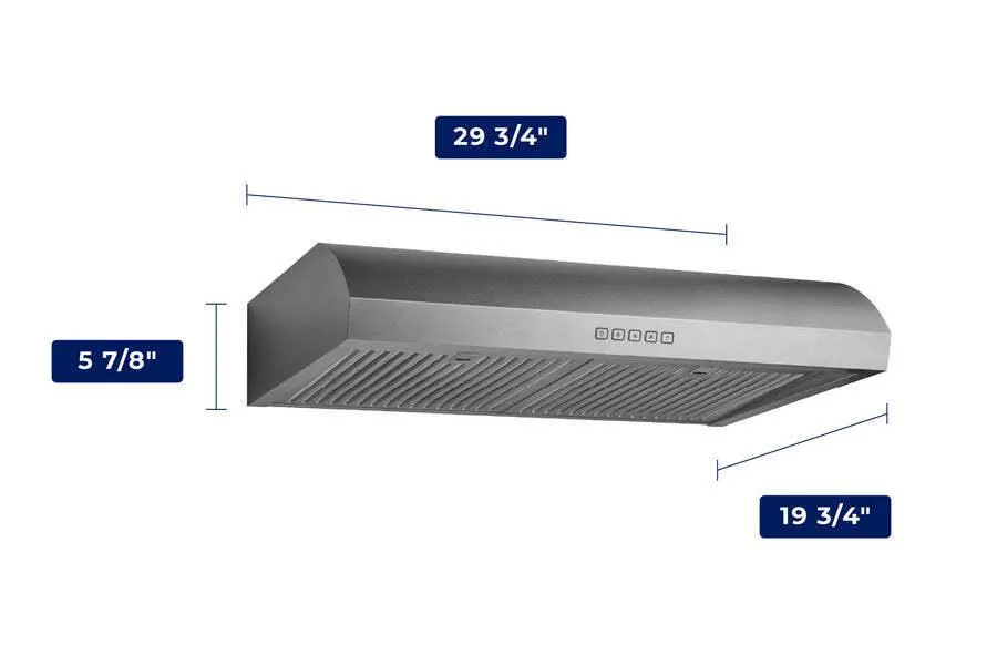 Hauslane UCB018SS30 Hauslane Chef 30-In Convertible Stainless Steel Undercabinet Range Hood