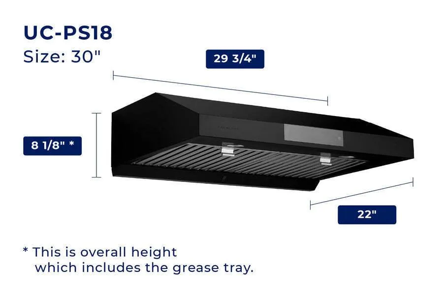 Hauslane UCPS18SS30 Hauslane Chef 30-In Ducted Stainless Steel Undercabinet Range Hood