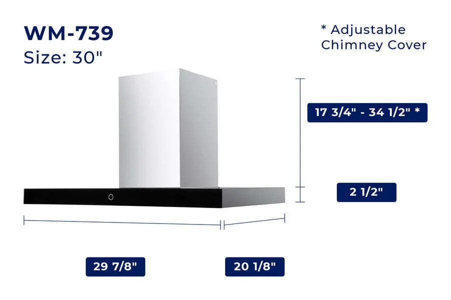 Hauslane WM739SS30 Hauslane Chef 30-In Convertible Stainless Steel Wall-Mounted Range Hood