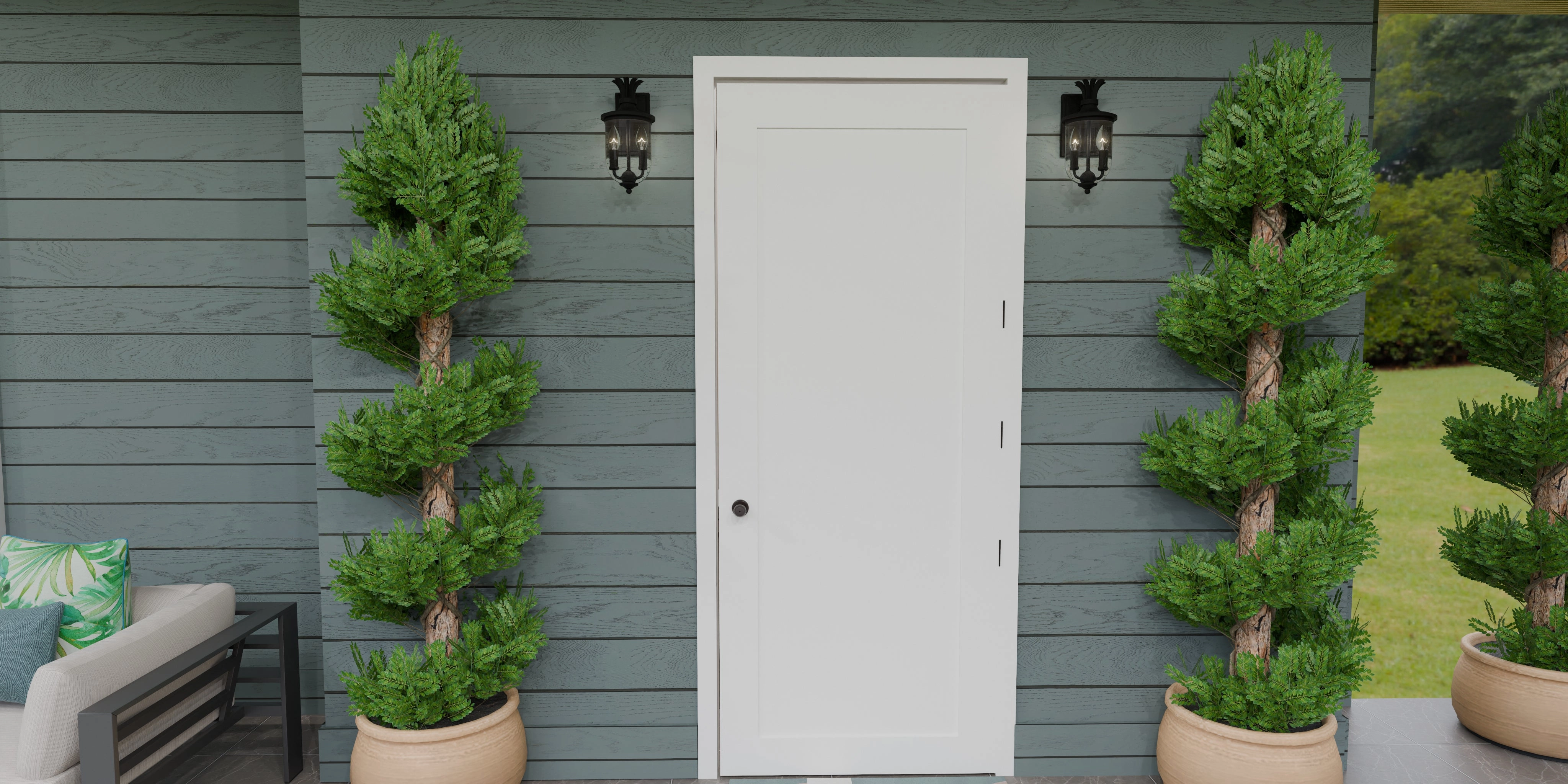 Havana Two Light Outdoor Wall Mount Earth Black
