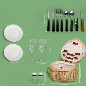 Hot Offer Event Today Only Steal Heart Wicker Picnic Basket Set
