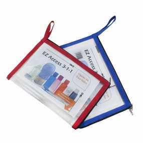 Heavy Gauge 3-1-1 Clear Plastic Tsa Travel Kit - Blue Trim Instant Savings Inside Limited Time Discount