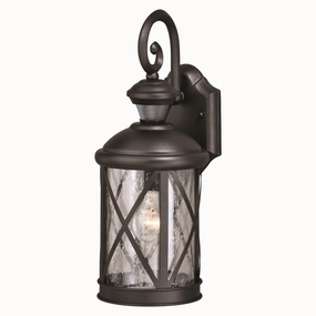 Henderson One Light Outdoor Motion Sensor Wall Light Textured BlackOutdoor wall sconces with motion sensor