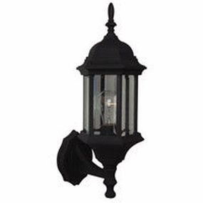 Hex Style Cast One Light Wall Mount Textured BlackOutdoor wall sconces with motion sensor