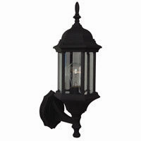 Hex Style Cast One Light Wall Mount Textured BlackOutdoor wall sconces with motion sensor