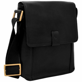 Sale Ending Soon Grab Save Today Hidesign Aiden Small Leather Messenger Cross Body Bag Black