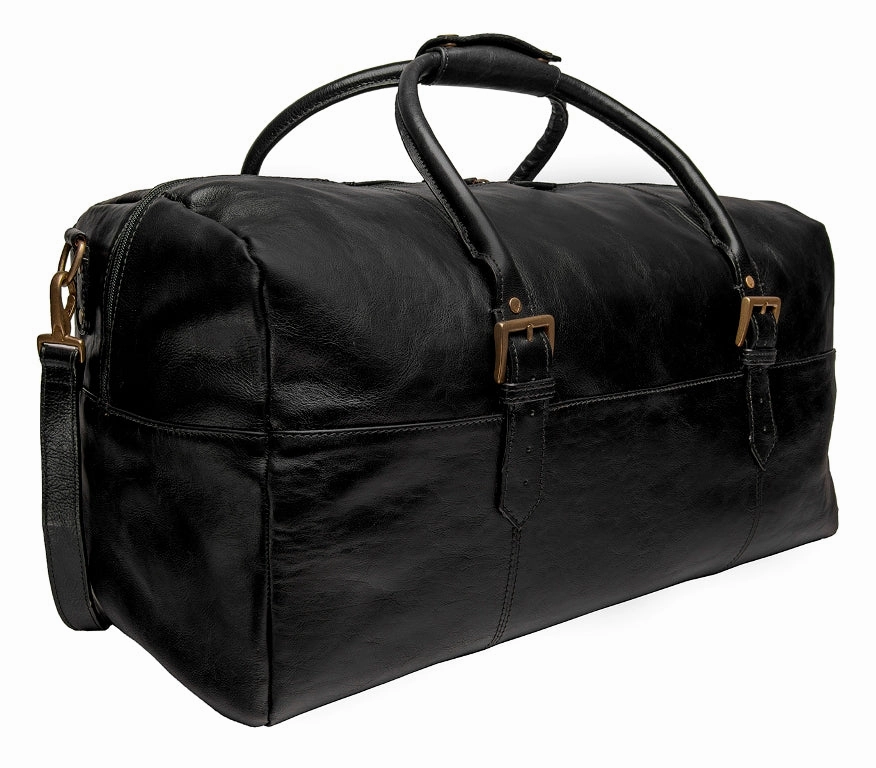 Hidesign Charles Leather Cabin Travel Duffle Weekend Bag Black Limited Stock Hot Deal