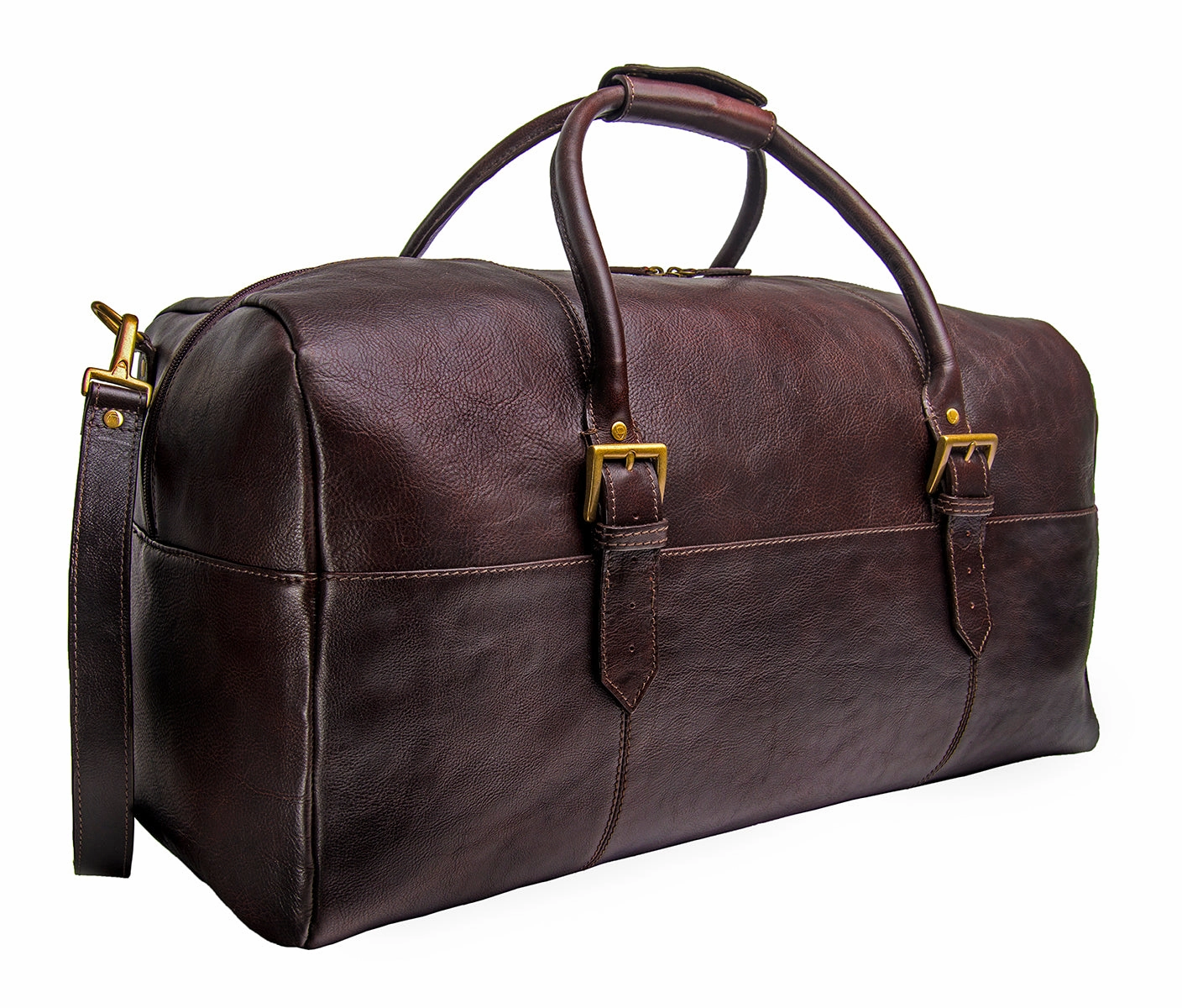 Hidesign Charles Leather Cabin Travel Duffle Weekend Bag Brown Daily Clearance Deal Dont Wait Save Today