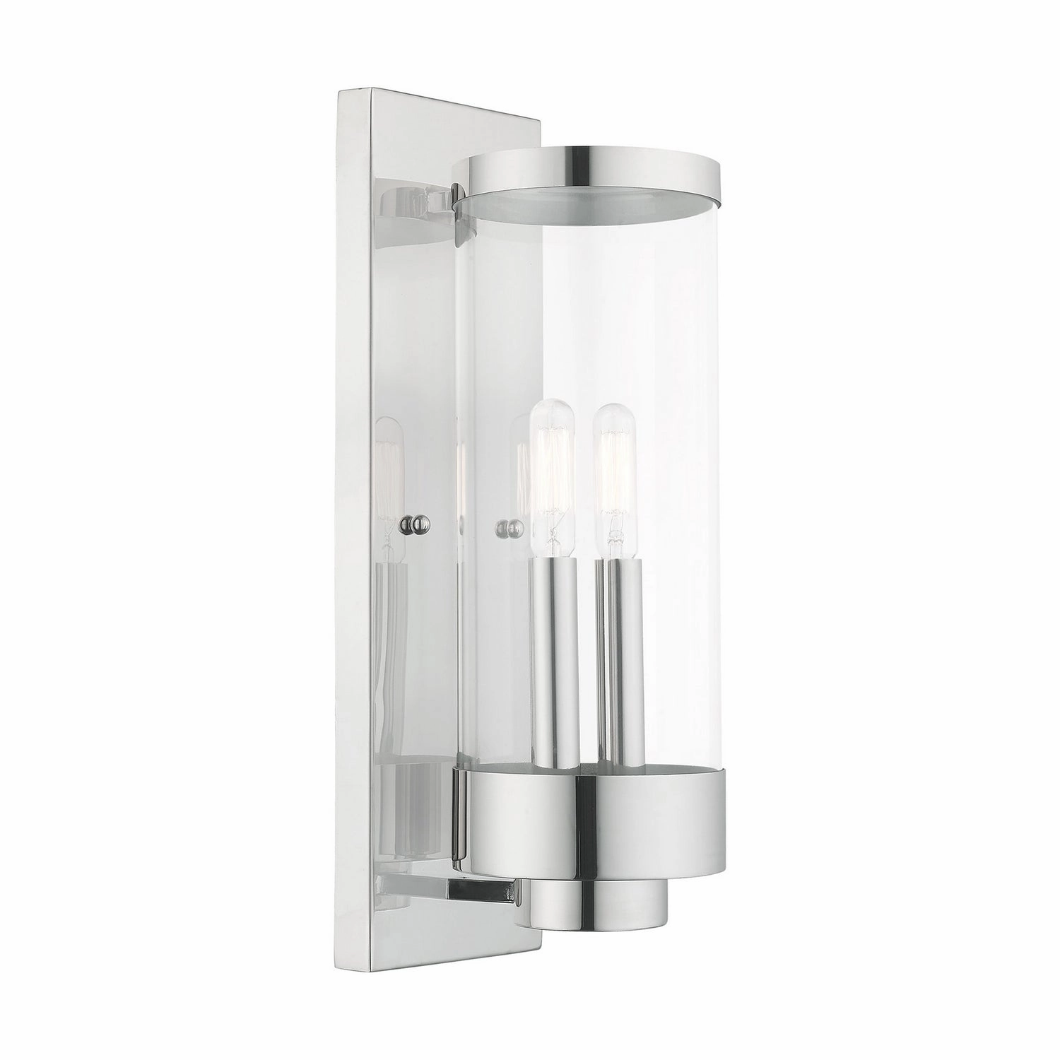 Hillcrest Two Light Outdoor Wall Lantern Polished ChromeOutdoor wall sconces with motion sensor