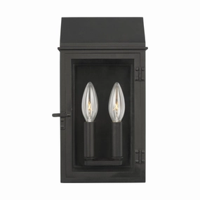 Hingham Two Light Outdoor Wall Lantern Textured BlackOutdoor wall sconces with motion sensor