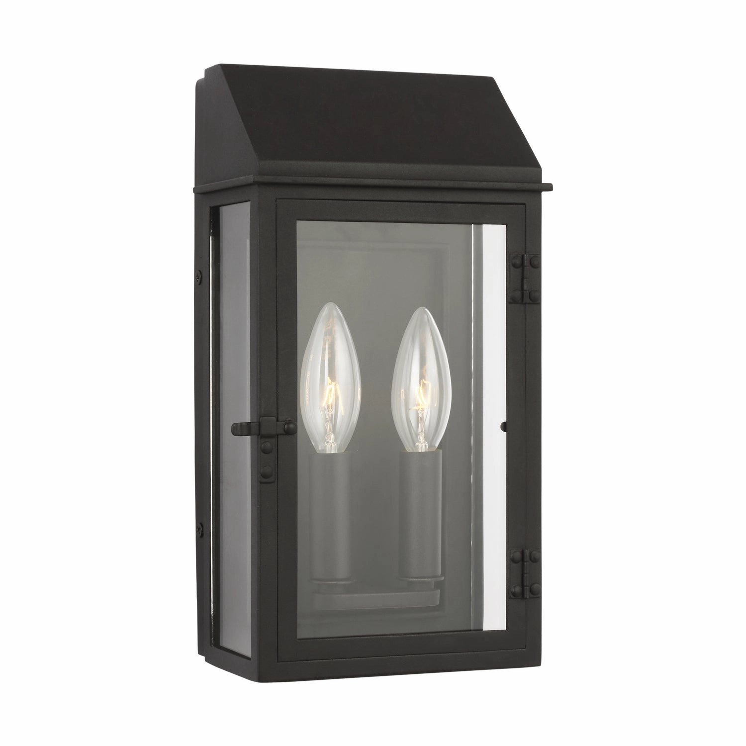 Hingham Two Light Outdoor Wall Lantern Textured Black