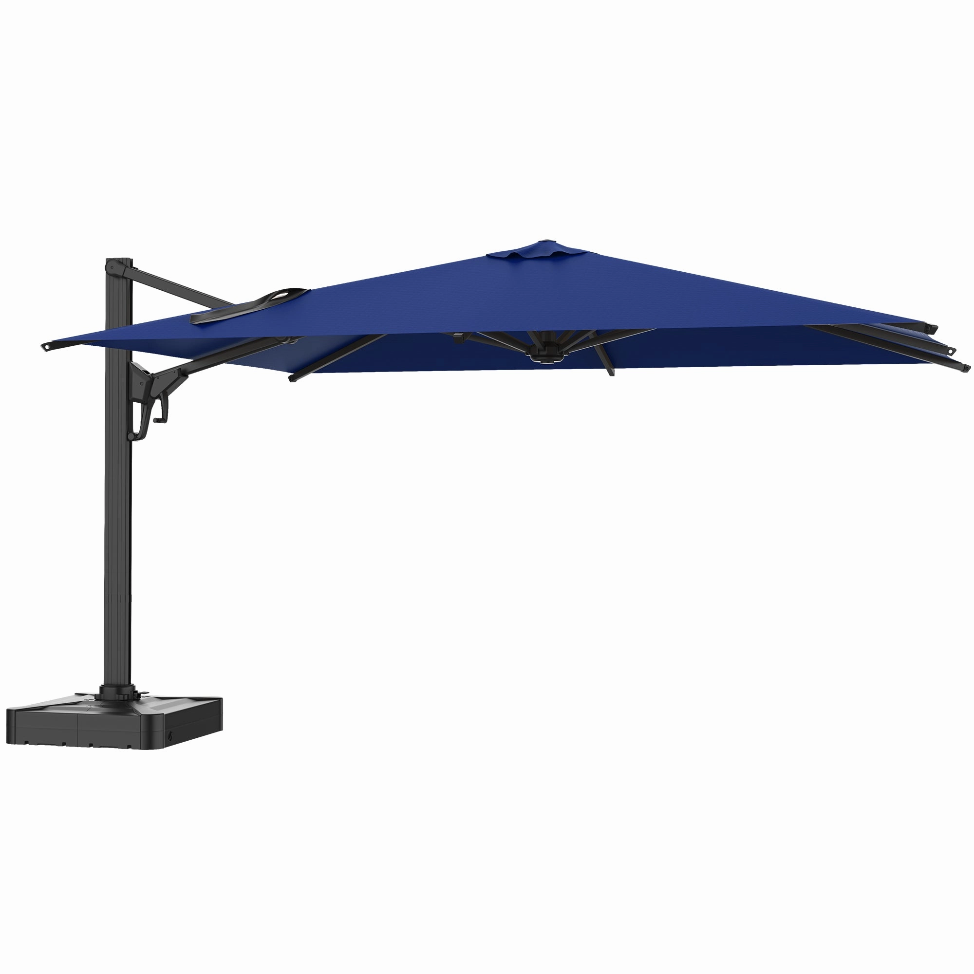 HOMREST 10x13ft Large Rectangular Cantilever Umbrella with 360 Rotation & 6 Adjustable Heights, Outdoor Patio Umbrella for Garden, Pool, Deck, Navy (Base Excluded)