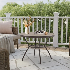 Homrest  38'' Outdoor Metal Dining Table with Adjustable Umbrella Holeoutdoor patio furniture set