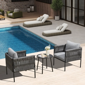 HOMREST 3-Piece Patio Bistro Set, Modern Outdoor Furniture, Earth Black & Starry Sky Grayoutdoor patio furniture set