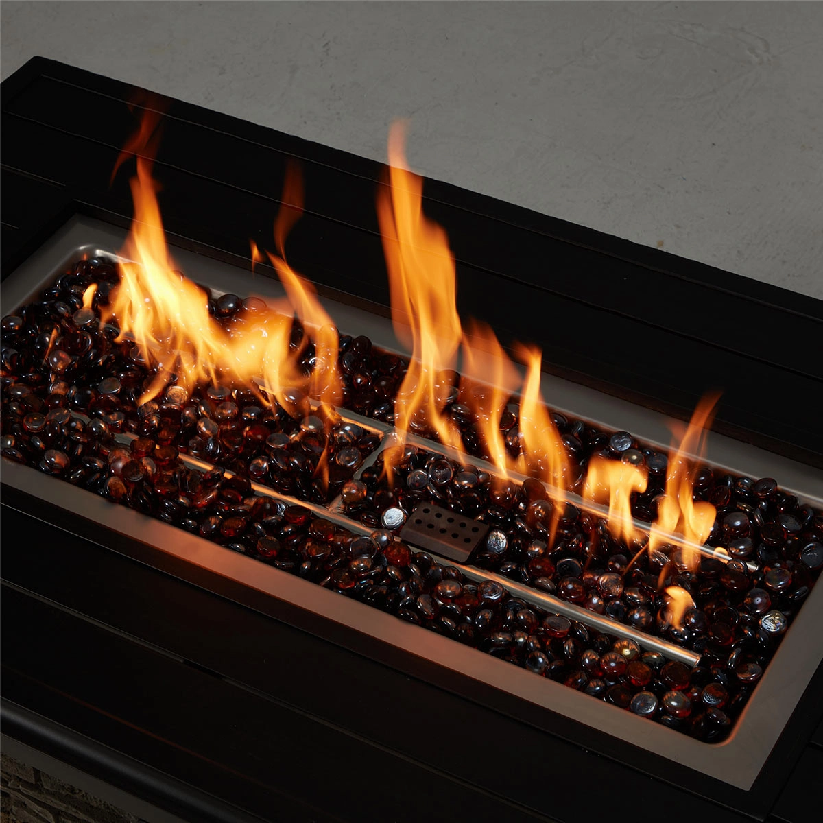 Homrest 44'' Propane Gas Fire Pit Table 50000 BTU  w/ Faux Ledgestone, Gray
