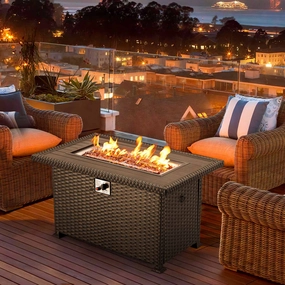 Homrest 44" Patio Propane Fire Pit Table, 50000 BTU Auto-Ignition, Blackoutdoor patio furniture set