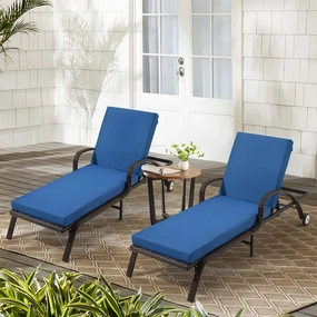 HOMREST Outdoor Lounge Chair Cushion Replacement, Dark Blueoutdoor patio furniture set
