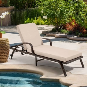HOMREST Outdoor Lounge Chair Cushion Replacement, Khakioutdoor patio furniture set
