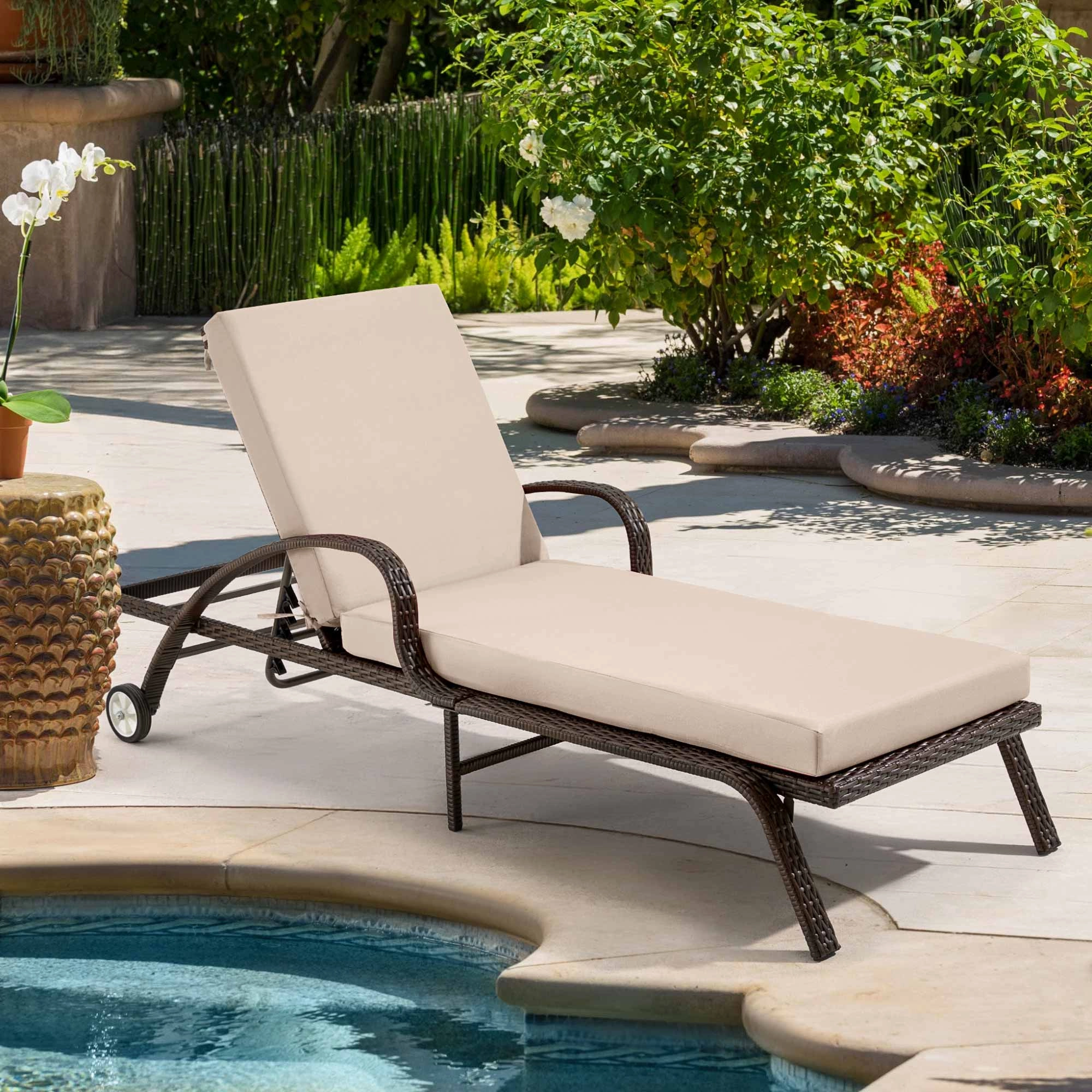HOMREST Outdoor Lounge Chair Cushion Replacement, Khakioutdoor patio furniture set