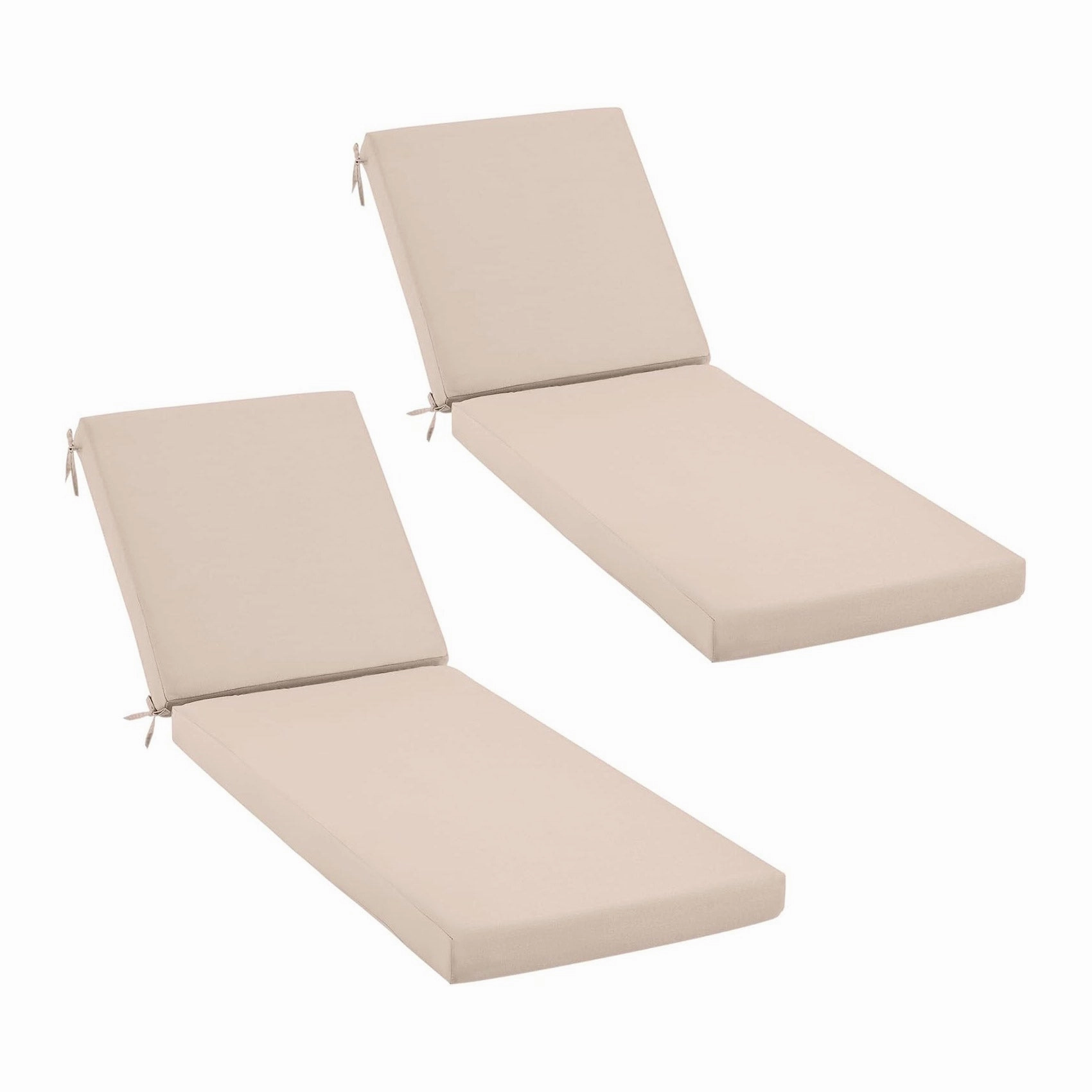 HOMREST Outdoor Lounge Chair Cushion Replacement Set of 2, Beige