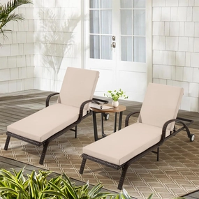 HOMREST Outdoor Lounge Chair Cushion Replacement Set of 2, Beigeoutdoor patio furniture set