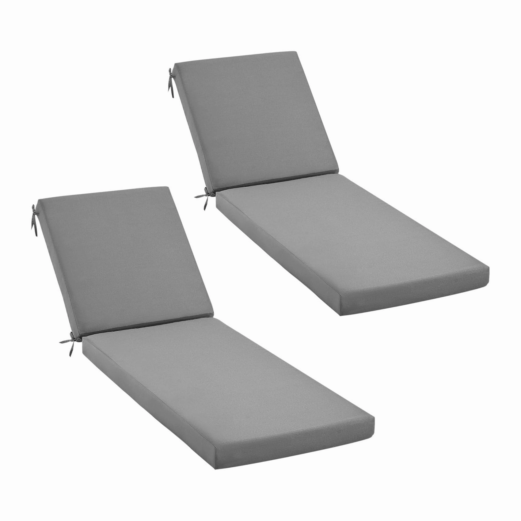 HOMREST Outdoor Lounge Chair Cushion Replacement Set of 2, Grey