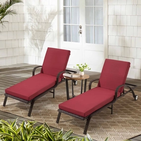 HOMREST Outdoor Lounge Chair Cushion Replacement Set of 2, Wine Redoutdoor patio furniture set