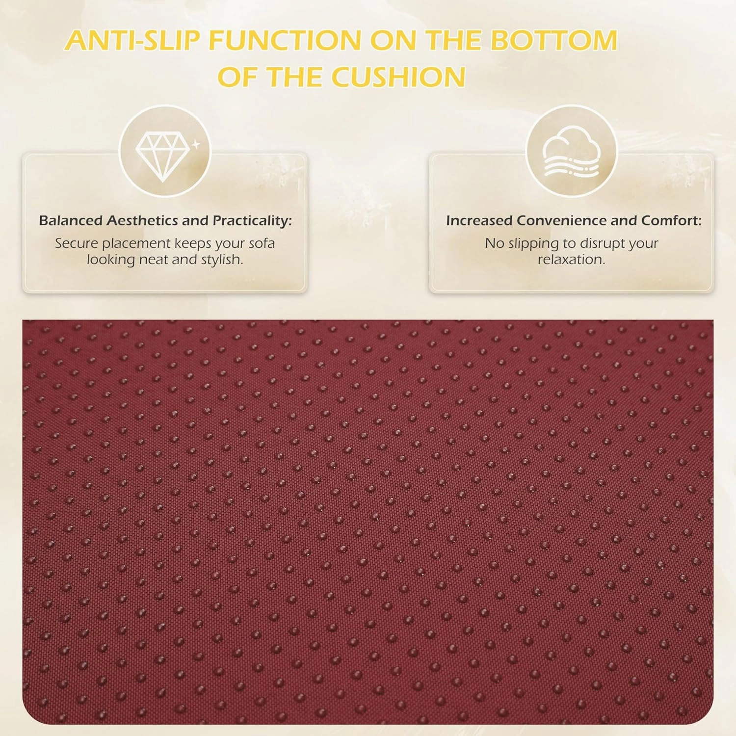 Homrest Outdoor Replacement Cushions for  6-Seat Patio Conversation Set, Wine Red