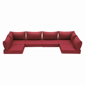 Homrest Outdoor Replacement Cushions for  6-Seat Patio Conversation Set, Wine Redoutdoor patio furniture set