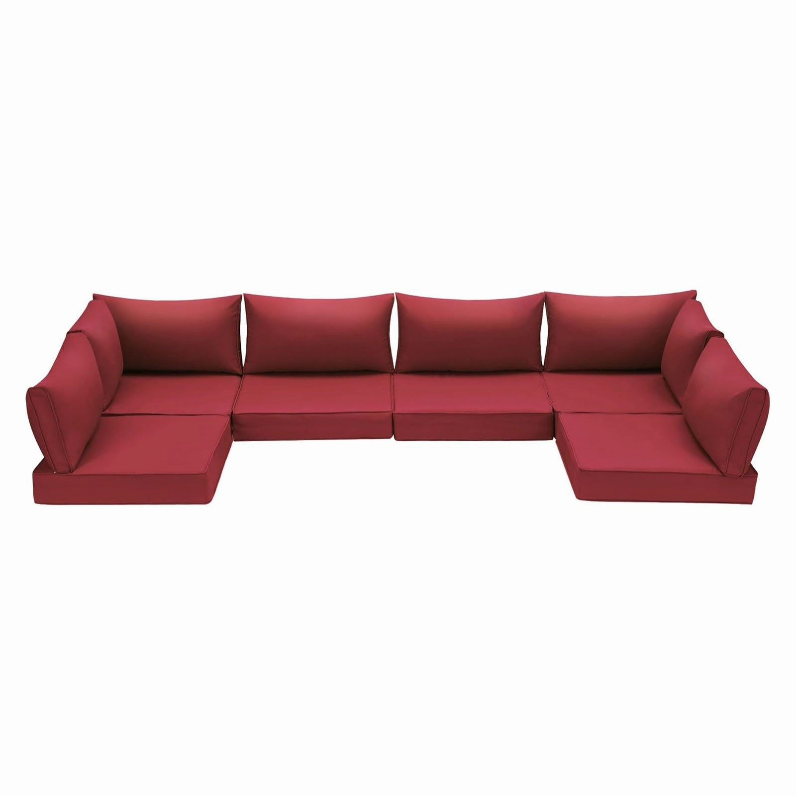 Homrest Outdoor Replacement Cushions for  6-Seat Patio Conversation Set, Wine Redoutdoor patio furniture set