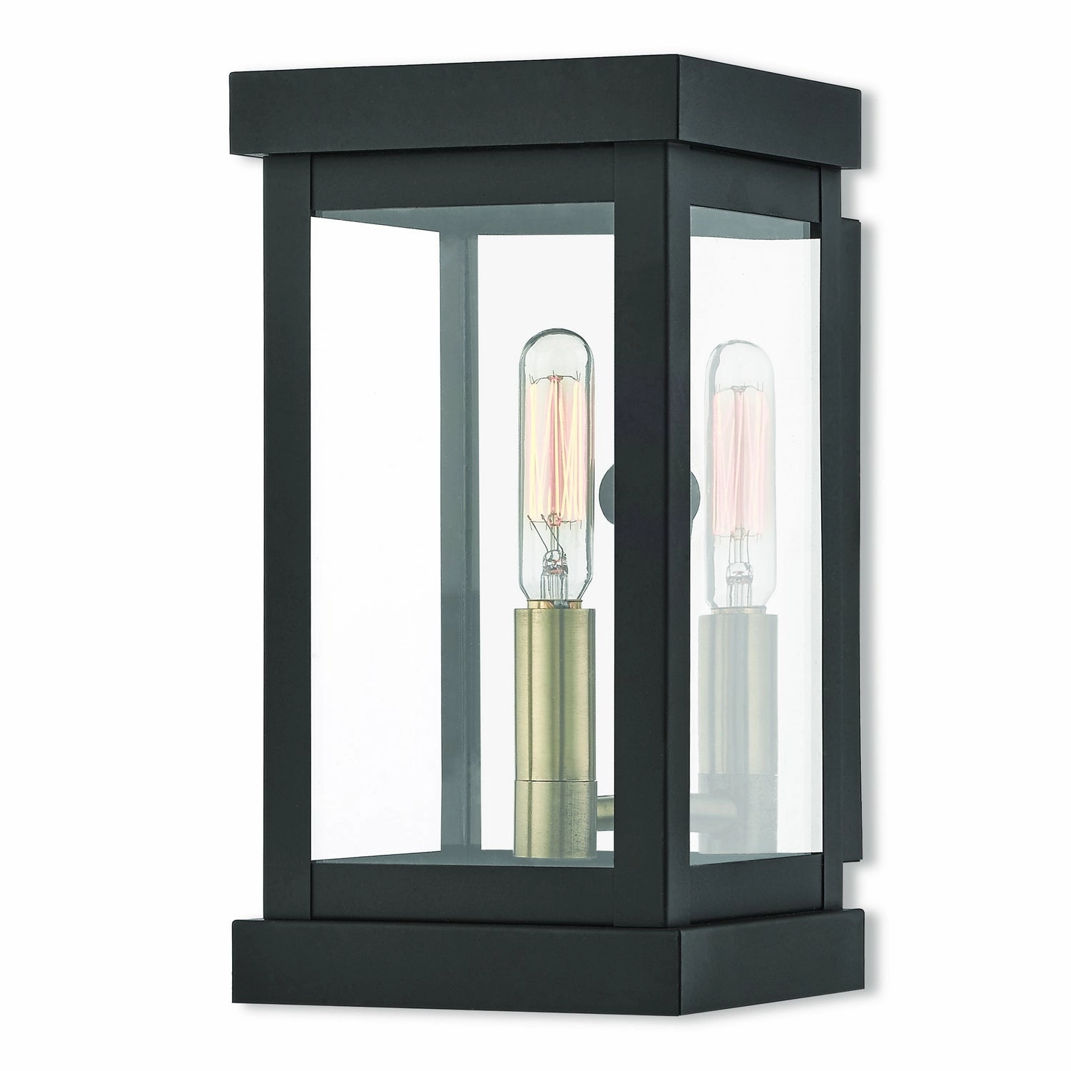 Hopewell One Light Outdoor Wall Lantern Bronze w/ Antique Brass Cluster and Polished Chrome Stainless SteelOutdoor wall sconces with motion sensor