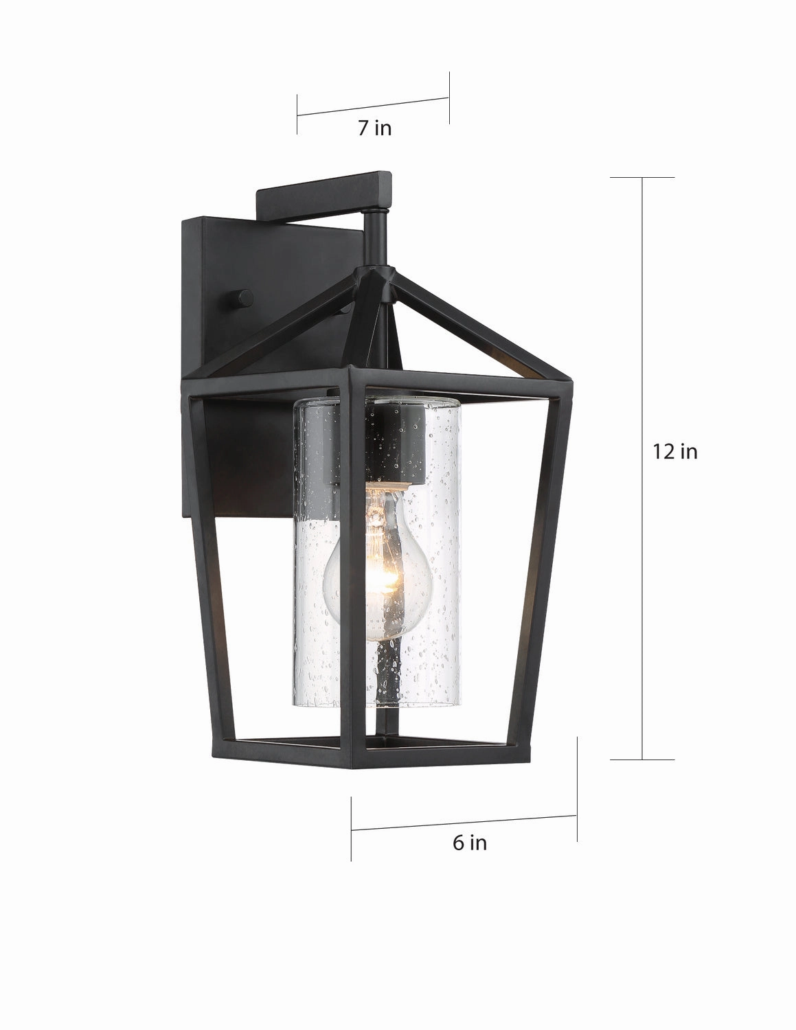 Hopewell One Light Outdoor Wall Lantern Matte Black