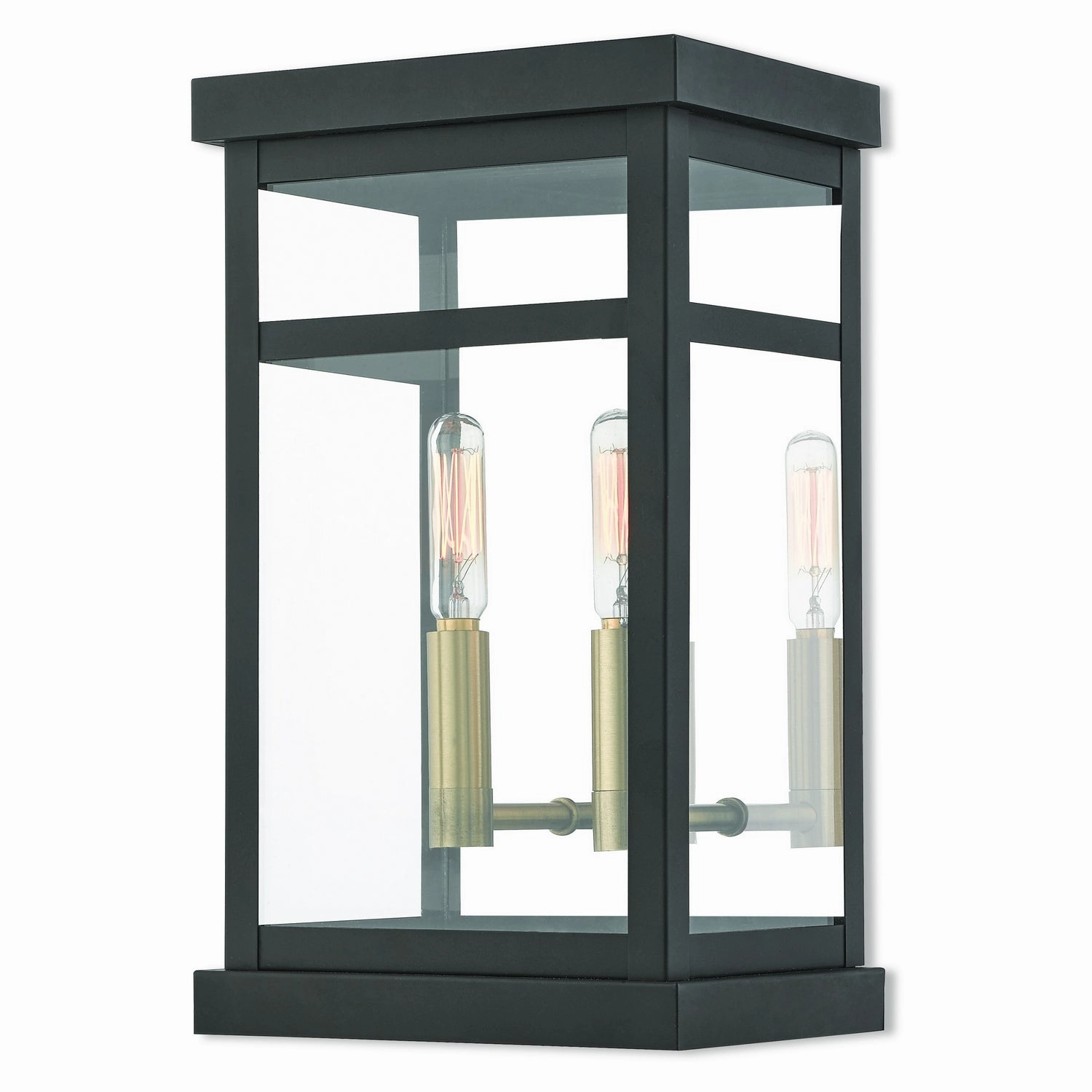 Hopewell Two Light Outdoor Wall Lantern Bronze w/ Antique Brass Cluster and Polished Chrome Stainless SteelOutdoor wall sconces with motion sensor