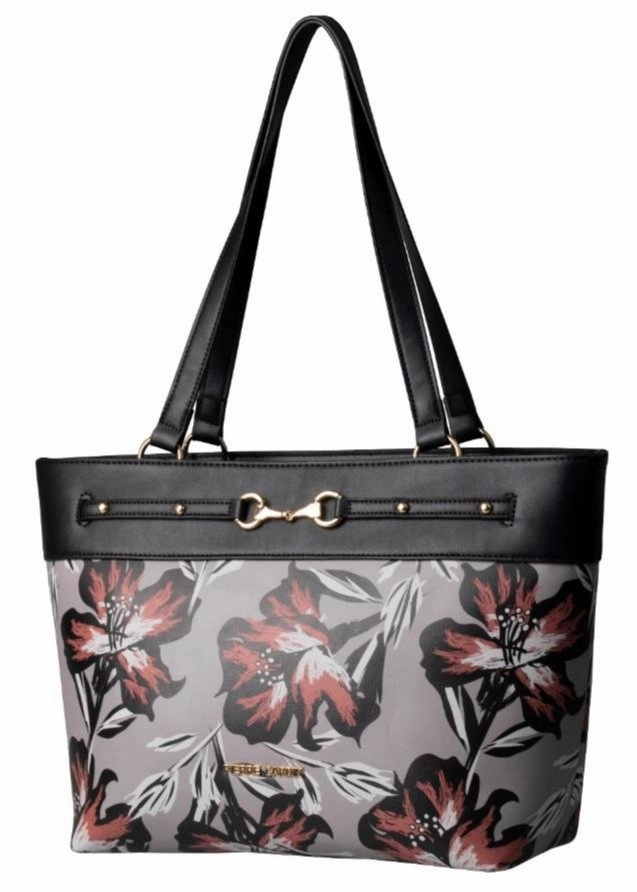 Pierre Cardin Kelly Floral Tote Handbag | Grey Brown Hot Price Drop Hot Sale Alert