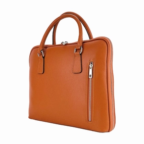 Renato Borzatta Leather Business Briefcase Orange Hot Picks Today Hot Clearance Now