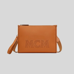Todays Best Deal MustHave Gift Ideas Mcm Aren Crossbody Pouch In Spanish Calf Leather Cognac Mmrdata03Co001