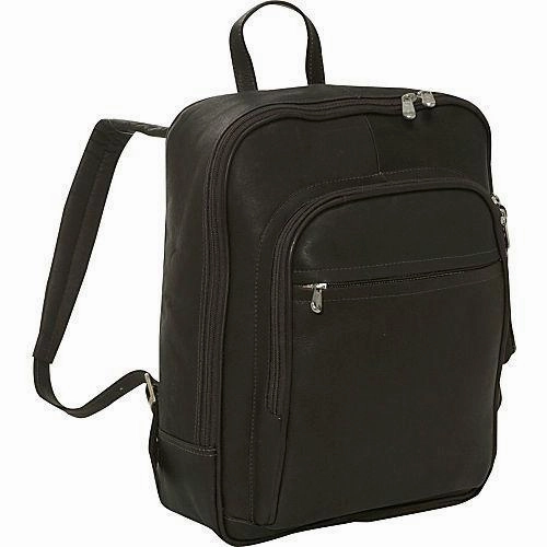 Todays Hot Savings Piel Leather Front Pocket Computer Backpack
