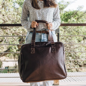 Dont Wait Save Thandana Leather Large Weekender Bag