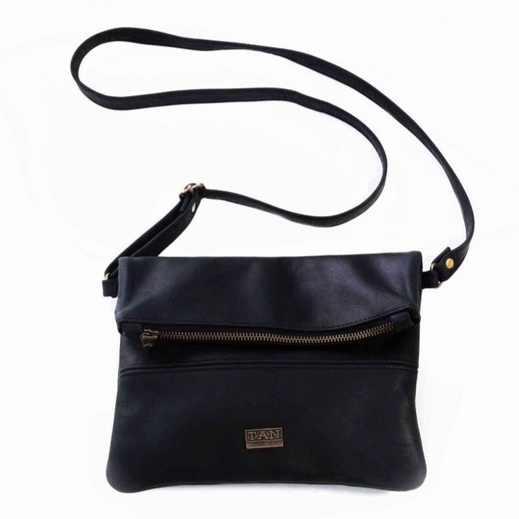 Price Drop Today Online Exclusive Offer Tan Leather Goods - Nina Leather Sling Bag | Black