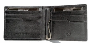 Flash Deal Today Johnny Black Chicago Money Clip Leather Wallet - Rfid | Black