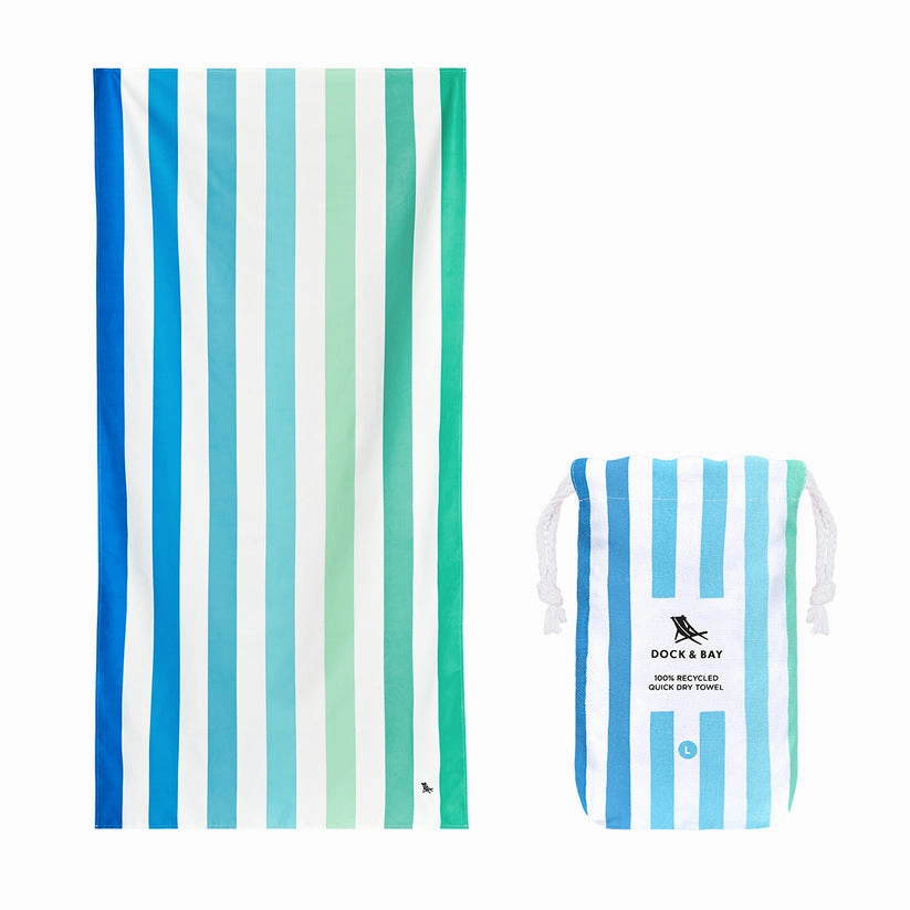Dock & Bay Beach Towel Cabana Collection L 100% Recycled Endless River Special Offer Inside