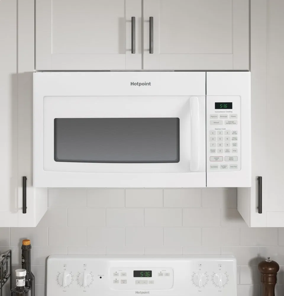 Hotpoint RVM5160DHWW Hotpoint? 1.6 Cu. Ft. Over-The-Range Microwave Oven