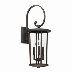 Howell Three Light Outdoor Wall Lantern Oiled BronzeOutdoor wall sconces with motion sensor