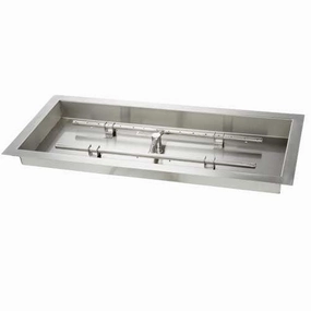 HPC 30 x 12 Stainless Steel Rectangle Pan H-Burners 30X12SS-Hportable outdoor fire pit with lid