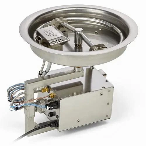 HPC Fire 13" Round Bowl Pan Electronic Ignition Fire Pit Insert 120VACportable outdoor fire pit with lid